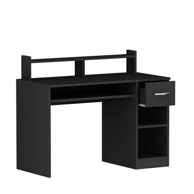 Milanos Computer Desk with Drawer and Shelves - Anthracite