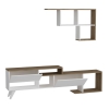 Pilmin TV Stand and Entertainment Center - White & Walnut