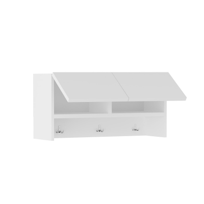 Stell Multi Purpose Cabinet with Hooks - White