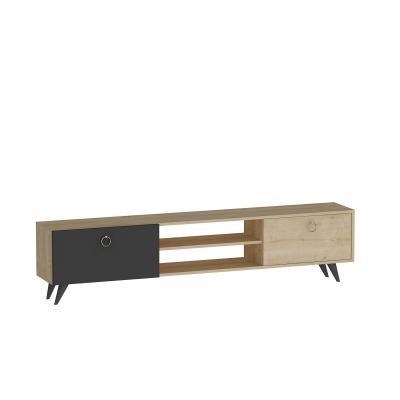 Pino TV Stand and Media Console - Anthracite & Oak