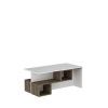 Floro Coffee Table with Storage Shelves - White & Walnut