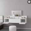 Bertus Wall Mounted Makeup Vanity Table with Mirror - White