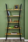 DISCONTINUED - Star Wood Bookcase with Metal Frame - Oak & Black