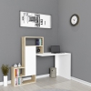 Segoro Computer Desk with Cabinets and Shelves - White & Oak