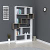 Andree Bookcase with Accent Shelves - White & Walnut