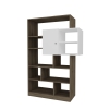 Douro Bookcase with Cabinet and Shelves - White & Walnut