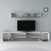 Callis TV Stand and Entertainment Center - White & Walnut