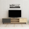 Pino TV Stand and Media Console - Anthracite & Oak