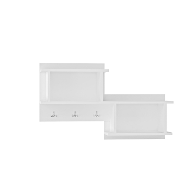 Terra Multi Purpose Cabinet Shelf with Hooks - White