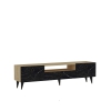 Suny TV Stand and Media Console - Black Marble Effect & Oak