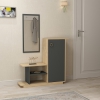 Albero Dresuar with Cabinet, Shelves and Mirror - Anthracite & Oak