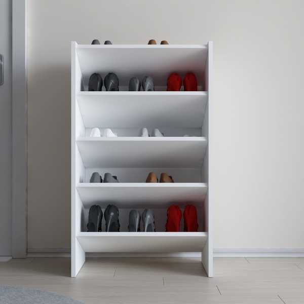 Elarco 4 Tier Shoe Storage Shelf - White