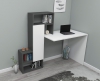 Segoro Computer Desk with Cabinet and Shelves - White & Anthracite 