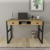 Valley Computer Desk with Drawers - Oak & Black