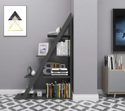 Amando Ladder Bookcase - Anthracite