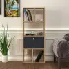 Pelika Bookcase - Oak & Anthracite