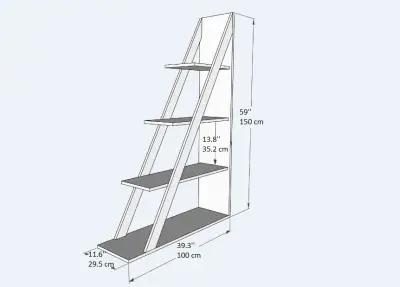 Amando Ladder Bookcase - Walnut