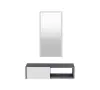 Allegria Wall Mounted Dresuar Console with Cabinet, Shelf and Mirror - Anthracite & White