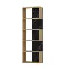 Zella Bookcase - Oak & Black Marble Effect