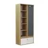 Volta Bookcase with Cabinet and Shelves - Oak, Anthracite & White