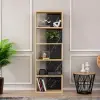 Zella Bookcase - Oak & Black Marble Effect