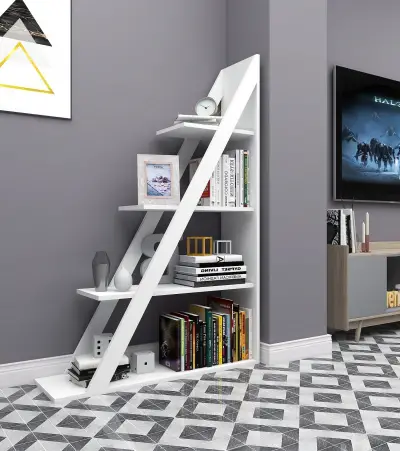 Amando Ladder Bookcase - White