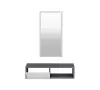 Allegria Wall Mounted Dresuar Console with Cabinet, Shelf and Mirror - Anthracite & White