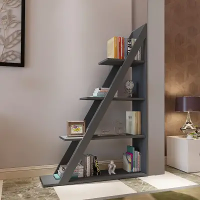 Amando Ladder Bookcase - Anthracite