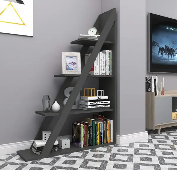 Amando Ladder Bookcase - Anthracite