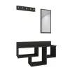 Placido Wall Mounted Dresuar Console Table with Mirror and Hooks - Anthracite