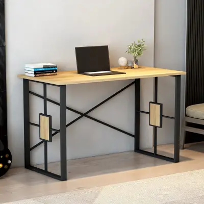 Nevada Computer Desk - Oak & Black