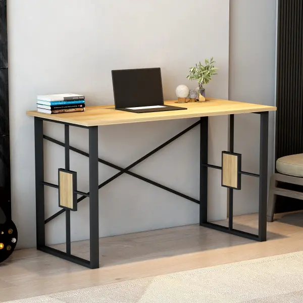 Nevada Computer Desk - Oak & Black