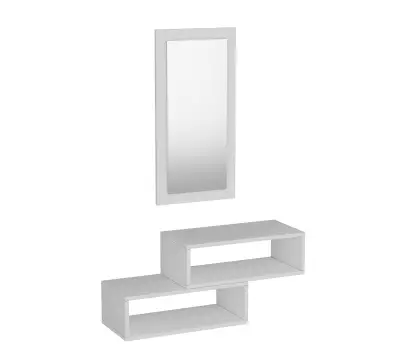 Santos Wall Mounted Dresuar Console with Mirror - White