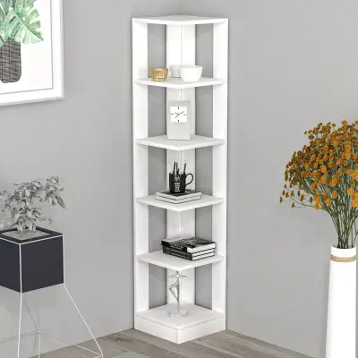 Beech Corner Bookcase - White