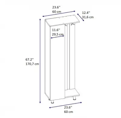 Stipa Hallway Coat Rack with Cabinet - White