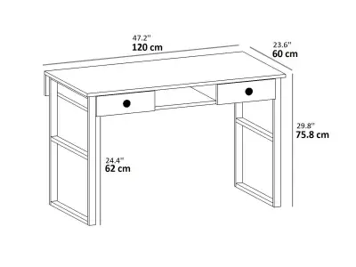 Valley Computer Desk with Drawers - Oak & Black