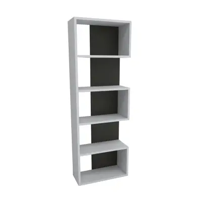 Zella Bookcase - White & Anthracite