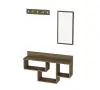 Placido Wall Mounted Dresuar Console Table with Mirror and Hooks - Walnut