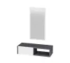 Allegria Wall Mounted Dresuar Console with Cabinet, Shelf and Mirror - Anthracite & White