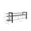 Miles Wood Metal TV Stand and Media Console - Oak & Black