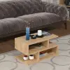 Karla Coffee Table with Storage Shelves - Oak