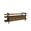 Miles Wood Metal TV Stand and Media Console - Walnut & Black