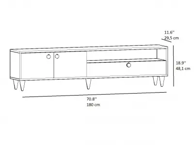 Grosso TV Stand and Media Console - Anthracite & Oak