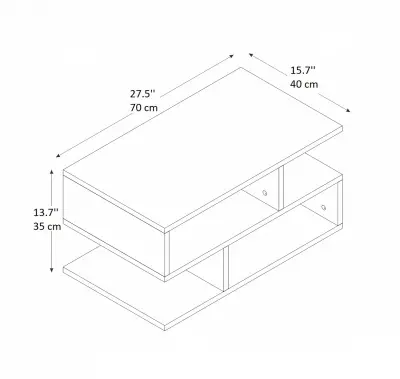 Karla Coffee Table with Storage Shelves - Oak