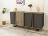 Fido Sideboard with Cabinets and Shelves - Walnut & Anthracite