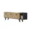 Agnus TV stand with Cabinets and Shelf - Walnut & Anthracite