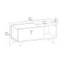 Alisya Coffee Table with Storage Cabinet and Shelf - Walnut & Anthracite