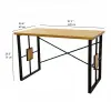 Lizbon Solid Wood Metal Computer Desk - Oak & Black