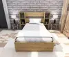 Erica Bedstead Bed Frame with Storage Shelves - Oak