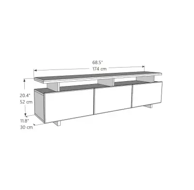 Magnus Solid Wood TV Stand and Media Console - Walnut